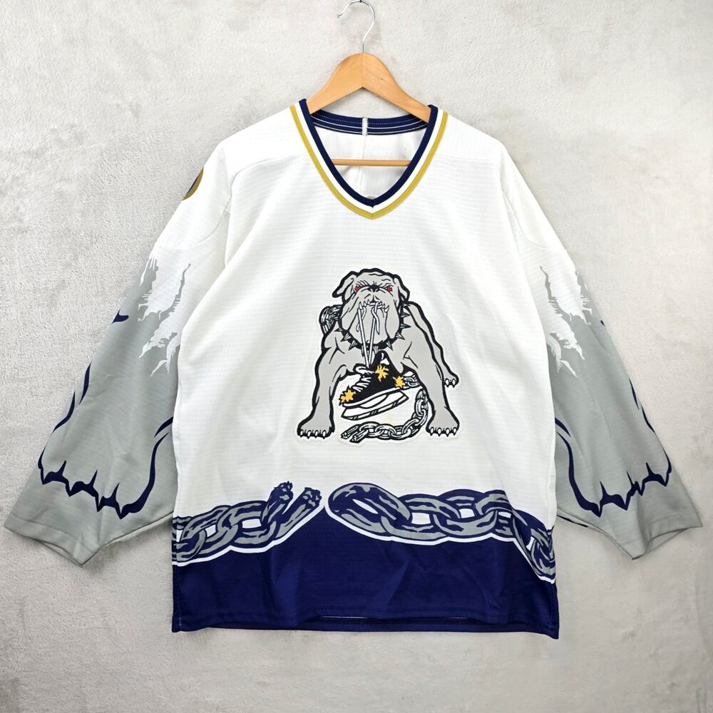 Vintage Bauer Long Beach Ice Dogs Minor League Hockey Jersey Medium Autographed